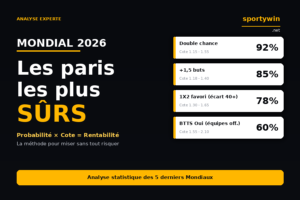 Pronostic Coupe du monde 2026, pari coupe du monde, pronos CDM cotes sures