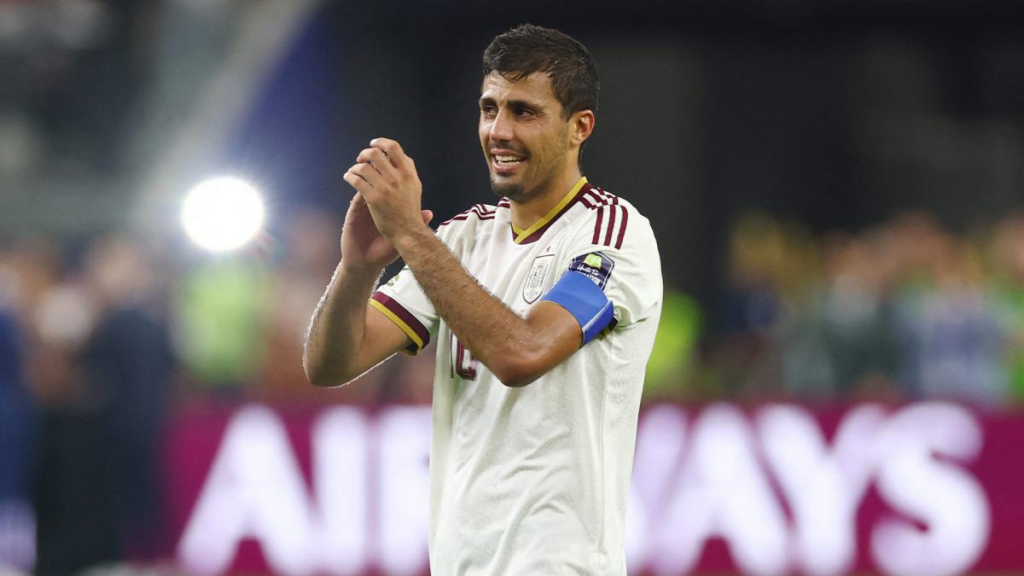 Rodri célébrant après la victoire de l'Espagne en Coupe du monde 2026 face à l'Argentine